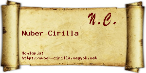 Nuber Cirilla névjegykártya
